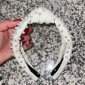 Lele Sadoughi Ivory Woven Pear Headband